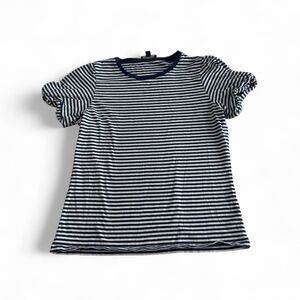 Size Medium J.Crew striped t-shirt with feminine tie-sleeve detail 💙🤍